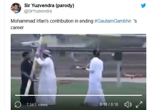 Gambhir's fan troll irfan