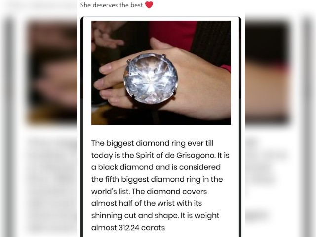 Info on Tamannaah diamond ring