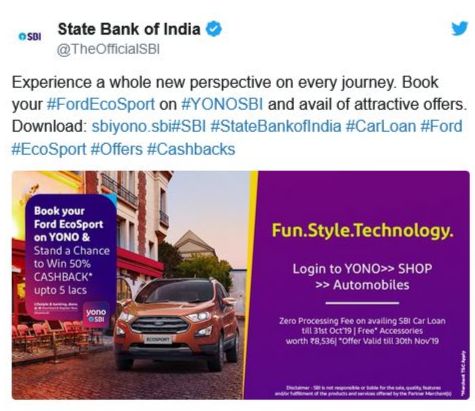 sbi festive offer book buy a car with yono app