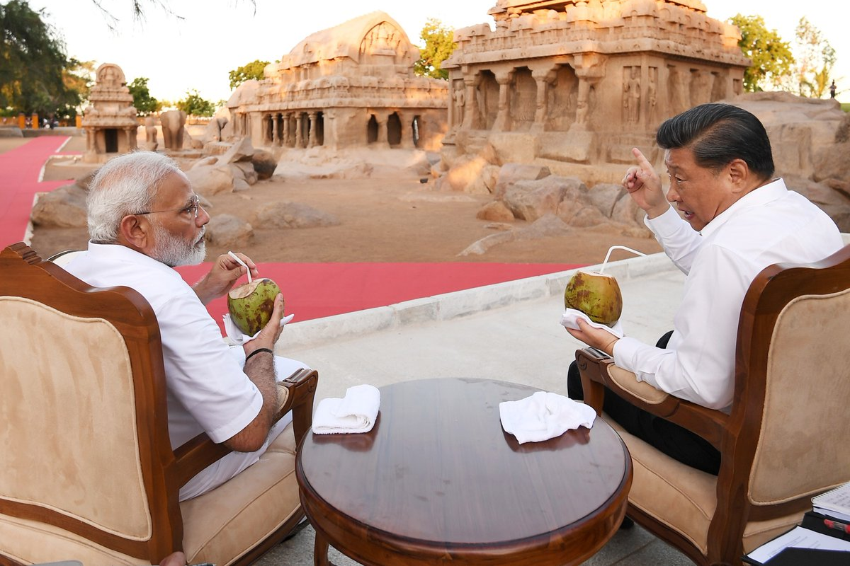 Veshti-dressed Modi meets Xi in Mamallapuram, reflects positive atmospherics