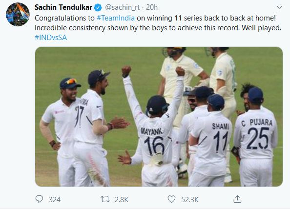 sachin tendulkar tweet