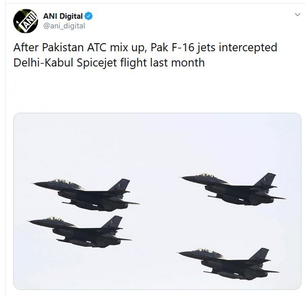 Pak F-16 jets intercepted Spicejet flight