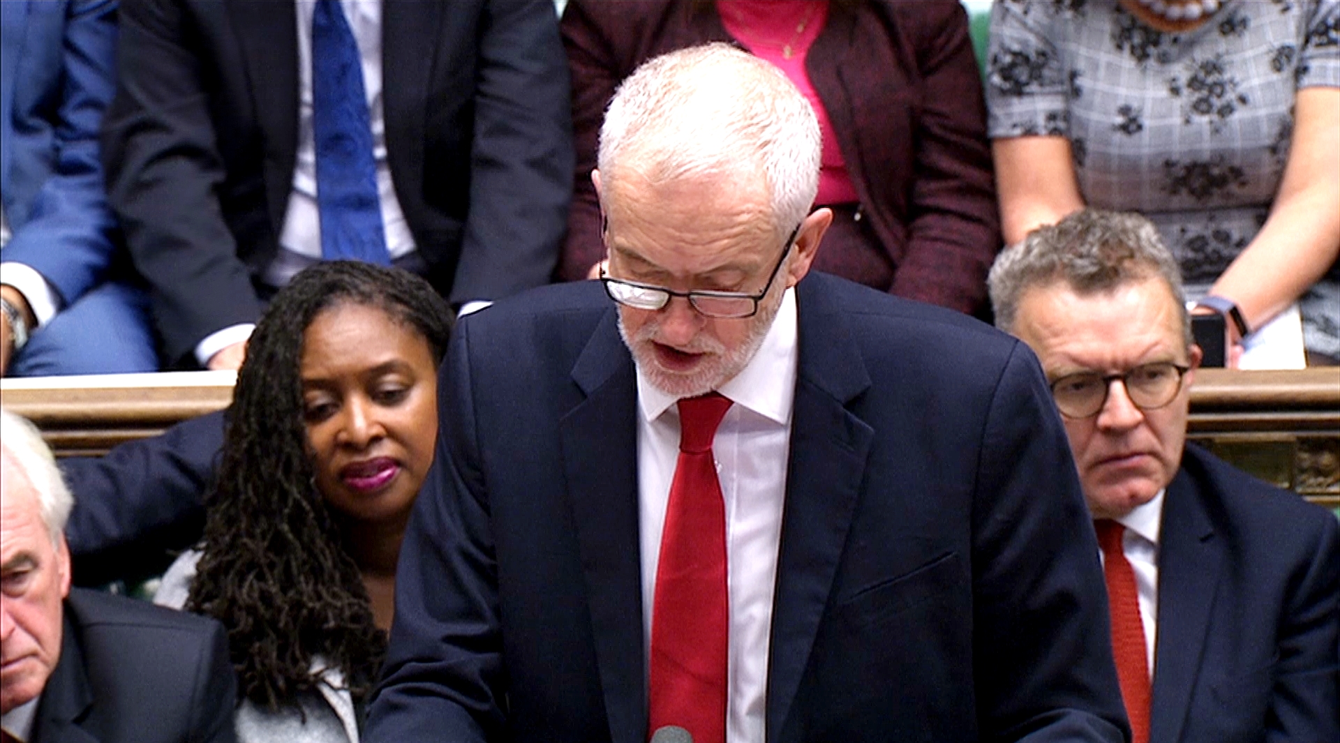 Leader of the Opposition and the Labour Party, Jeremy Corbyn speaking at the House of Commons