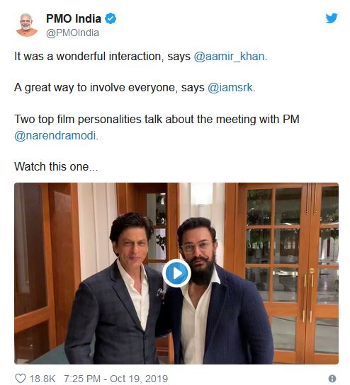 aamir shah rukh kangana many film stars meet pm modi