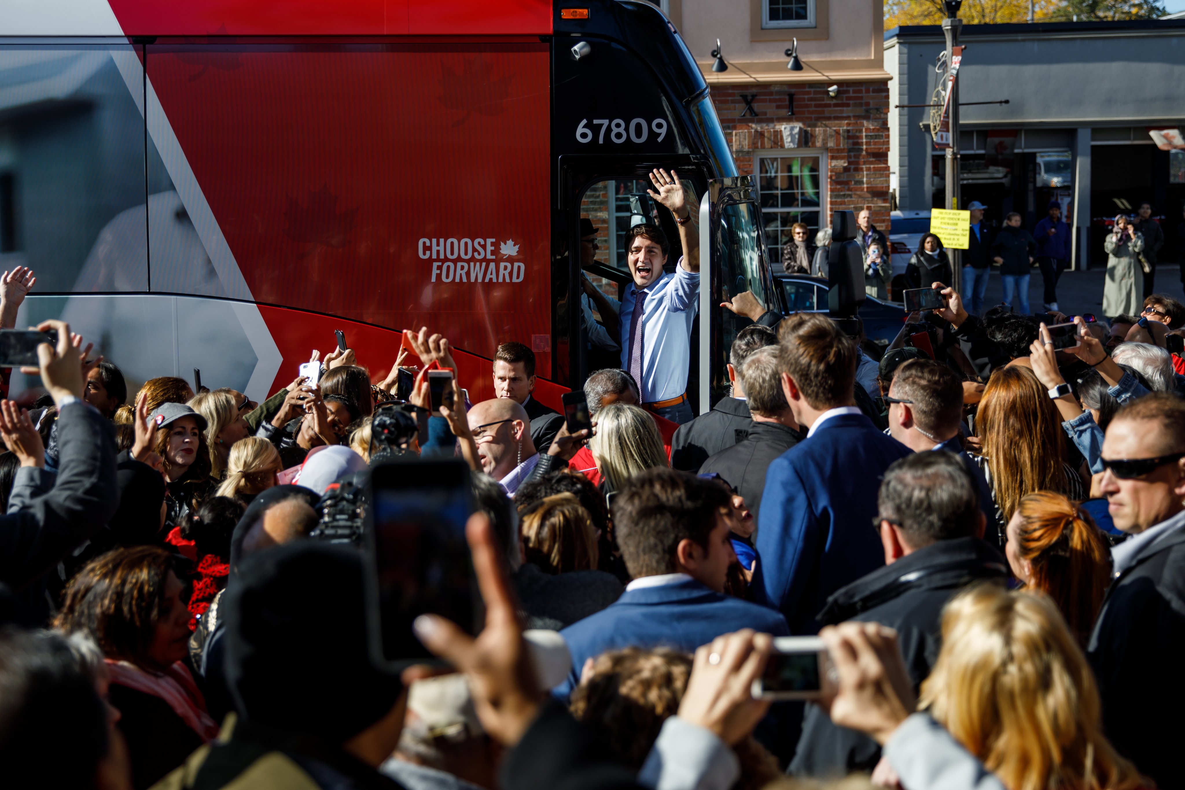 Canadian Prime Minister Justin Trudeau during a campaign