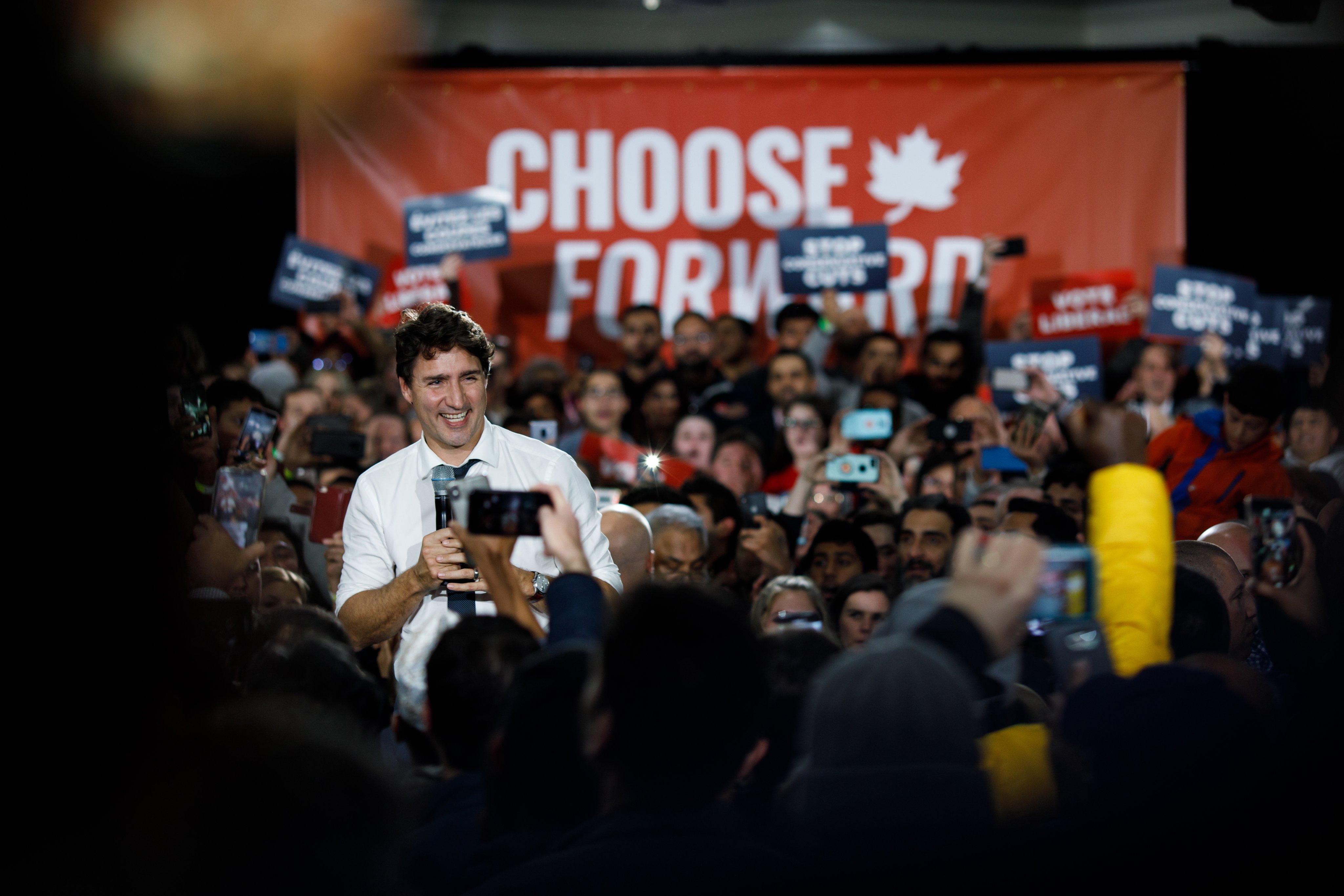 Canadian Prime Minister Justin Trudeau during a campaign