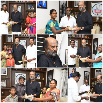 Rajini helps gaja cyclone victims