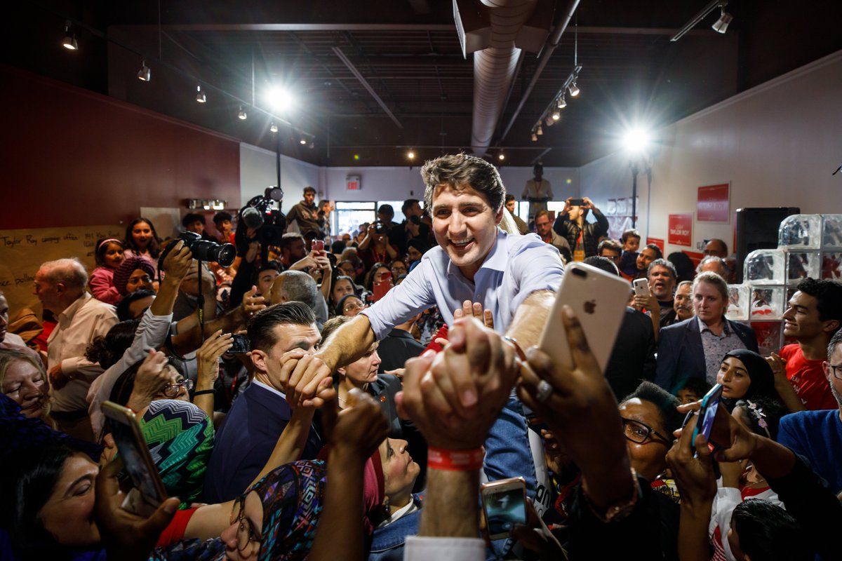 Canadian Prime Minister Justin Trudeau during a campaign