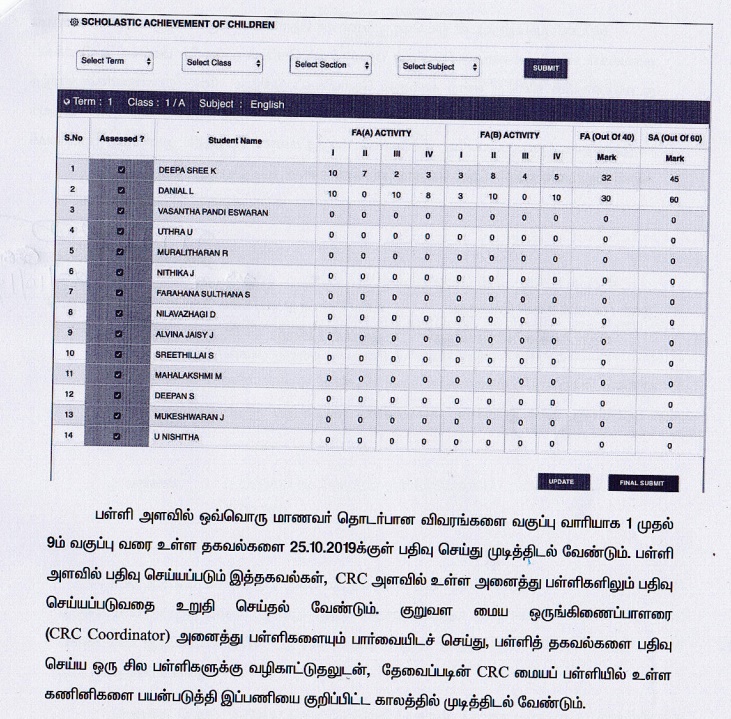 ஆசிரியர்களின் கவனத்திற்கு