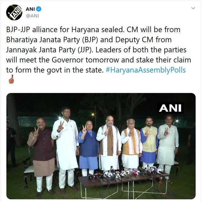 BJP-JJP alliance for Haryana sealed