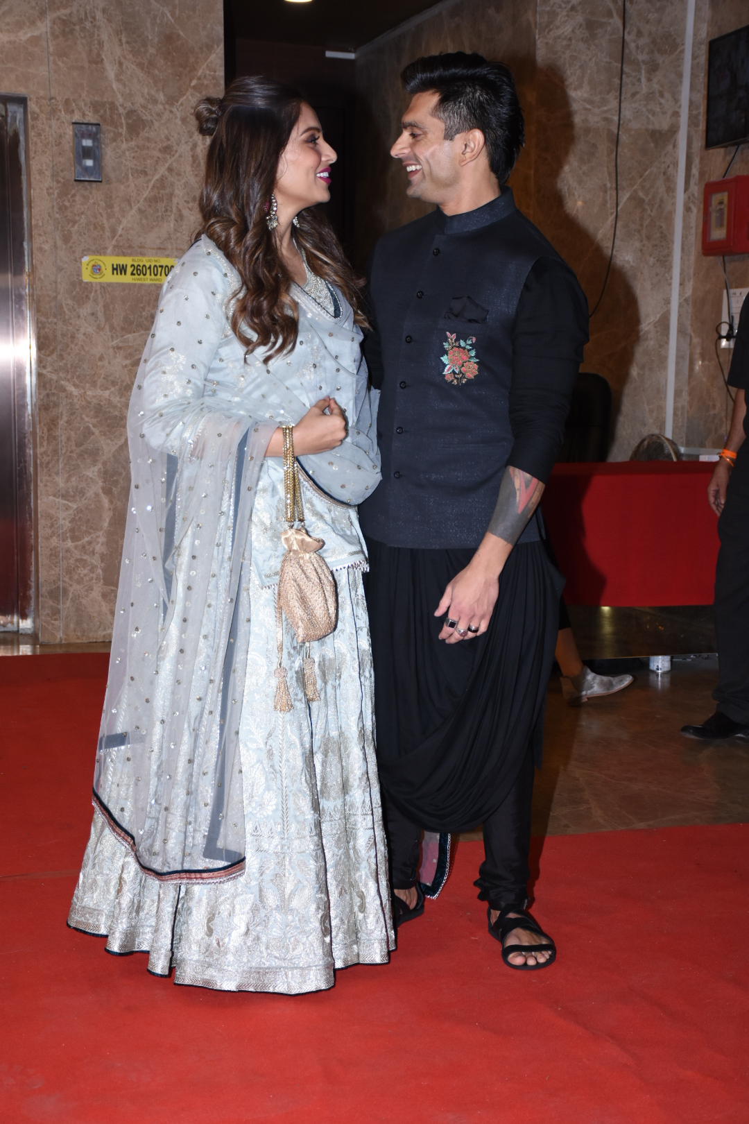 bipasha basu and karan singh grover attend ramesh taurani's diwali party