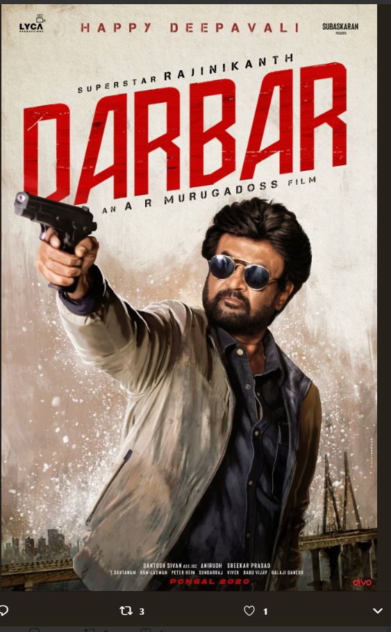 rajnikanth darbar new look poster