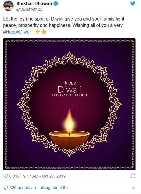 Sportspersons From Around The World Greet Fans On Diwali