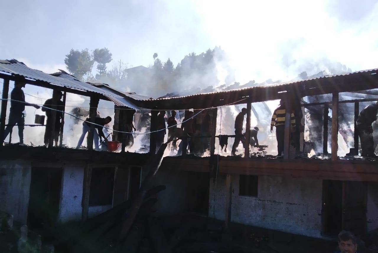 A house caught fire in Bharmour