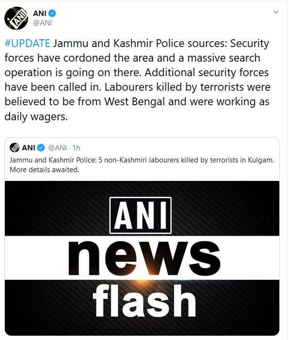 Non kashmiri labourers killed by terrorists