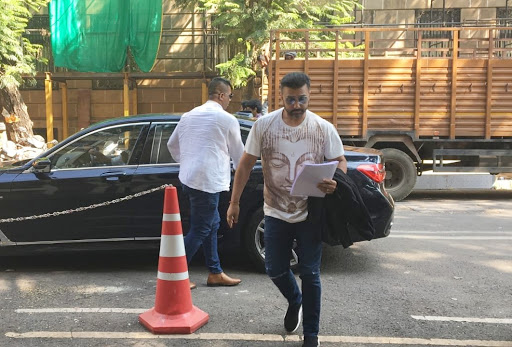 Raj Kundra arriving at the Enforcement Directorate (ED) Office in Mumbai