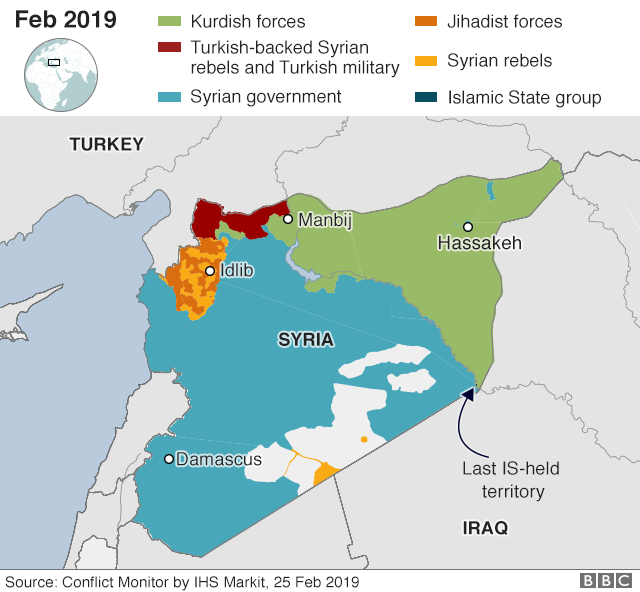ترکی کی سرحد پر شام کے شمالی علاقوں میں ہرے رنگ میں کردوں کا کنٹرول