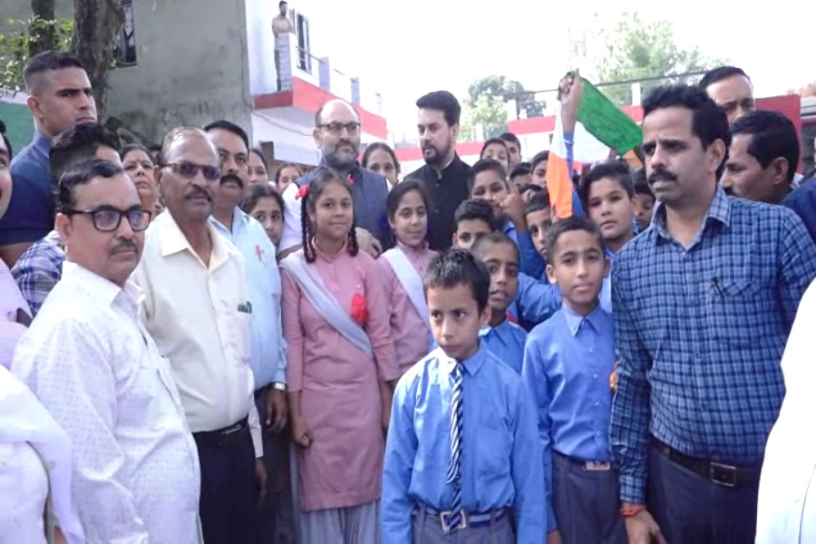 Anurag Thakur undertook march अनुराग ठाकुर ने की पदयात्रा