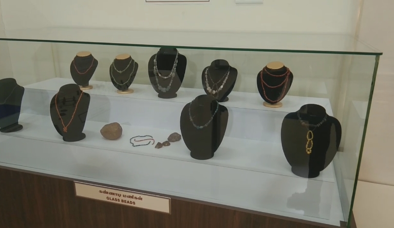 Gold jewellery excavated from Keezhadi