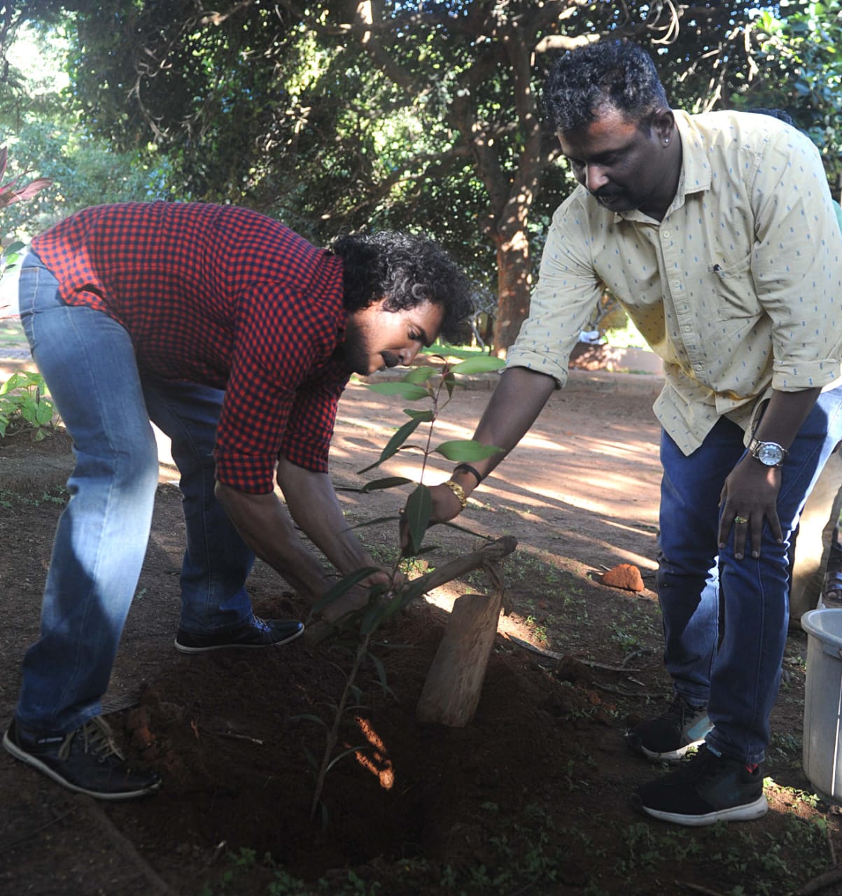 upendra planting in freedom park