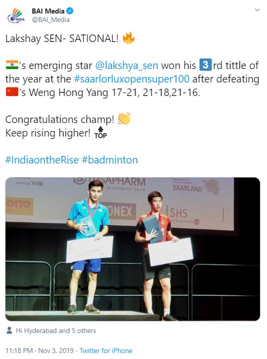 SaarLorlux Open, Lakshya Sen