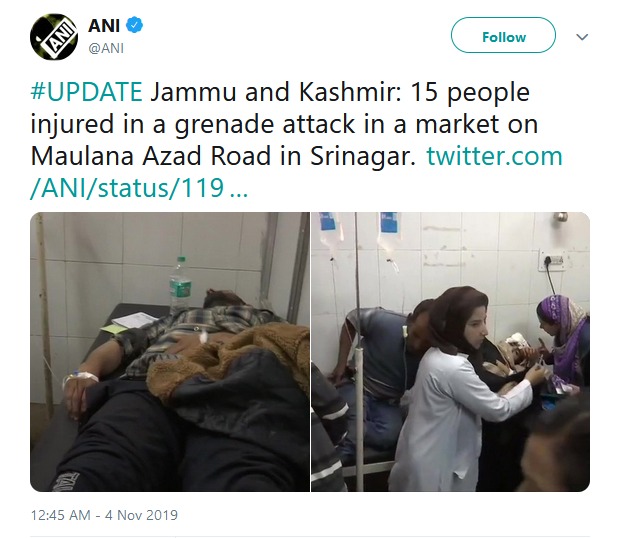 grenade attack in a Jammu and Kashmir