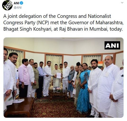 A joint delegation of the Congress and NCP met the Governor of Maharashtra