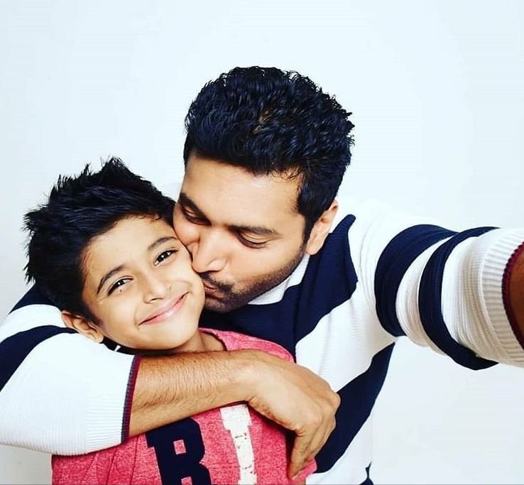 Jayam Ravi with his son Aarav Ravi