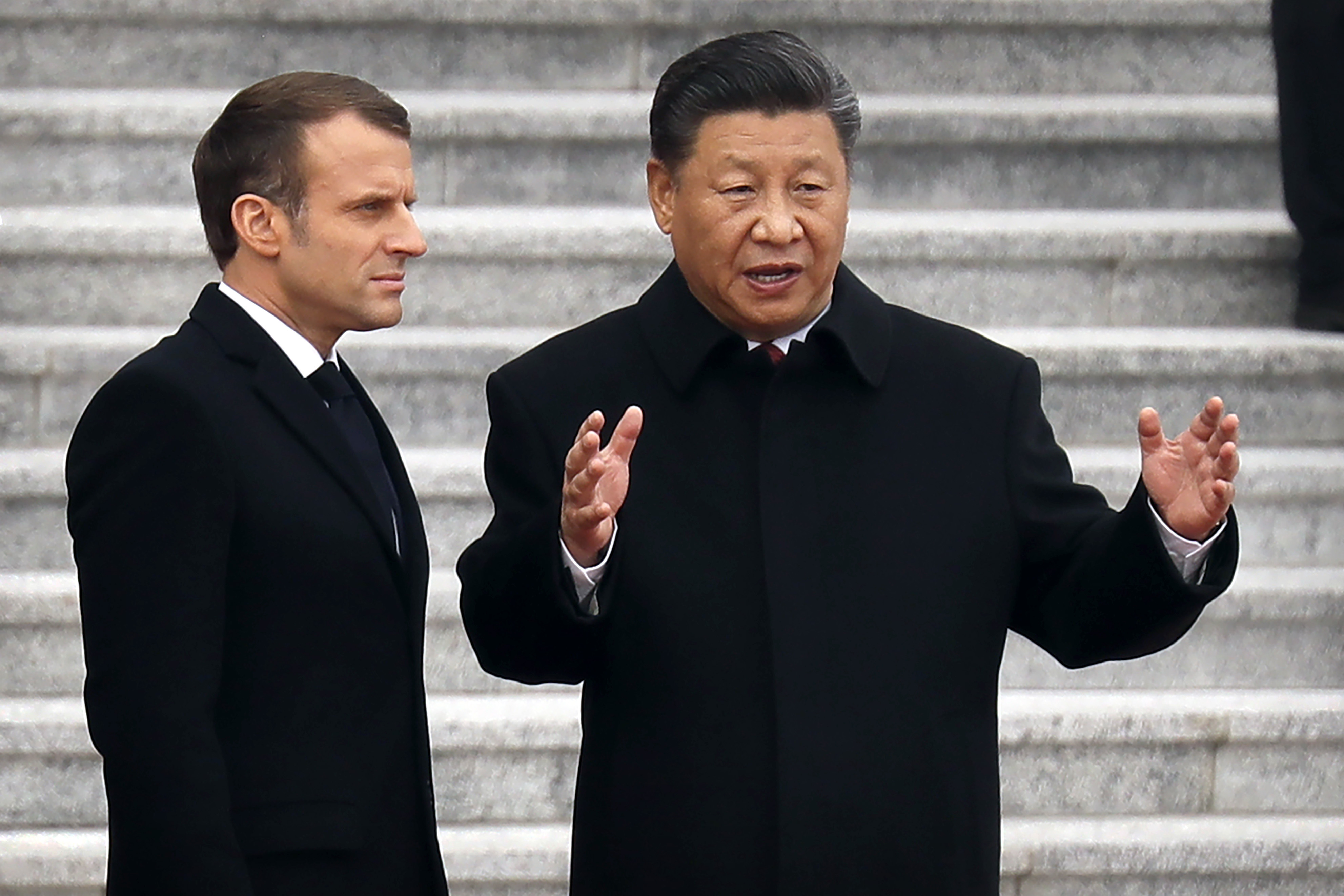 Xi Jinping with Emmanuel Macron