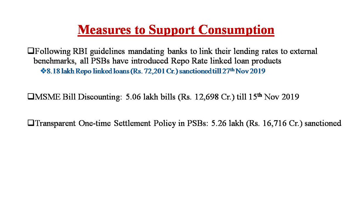 Measures to support consumption