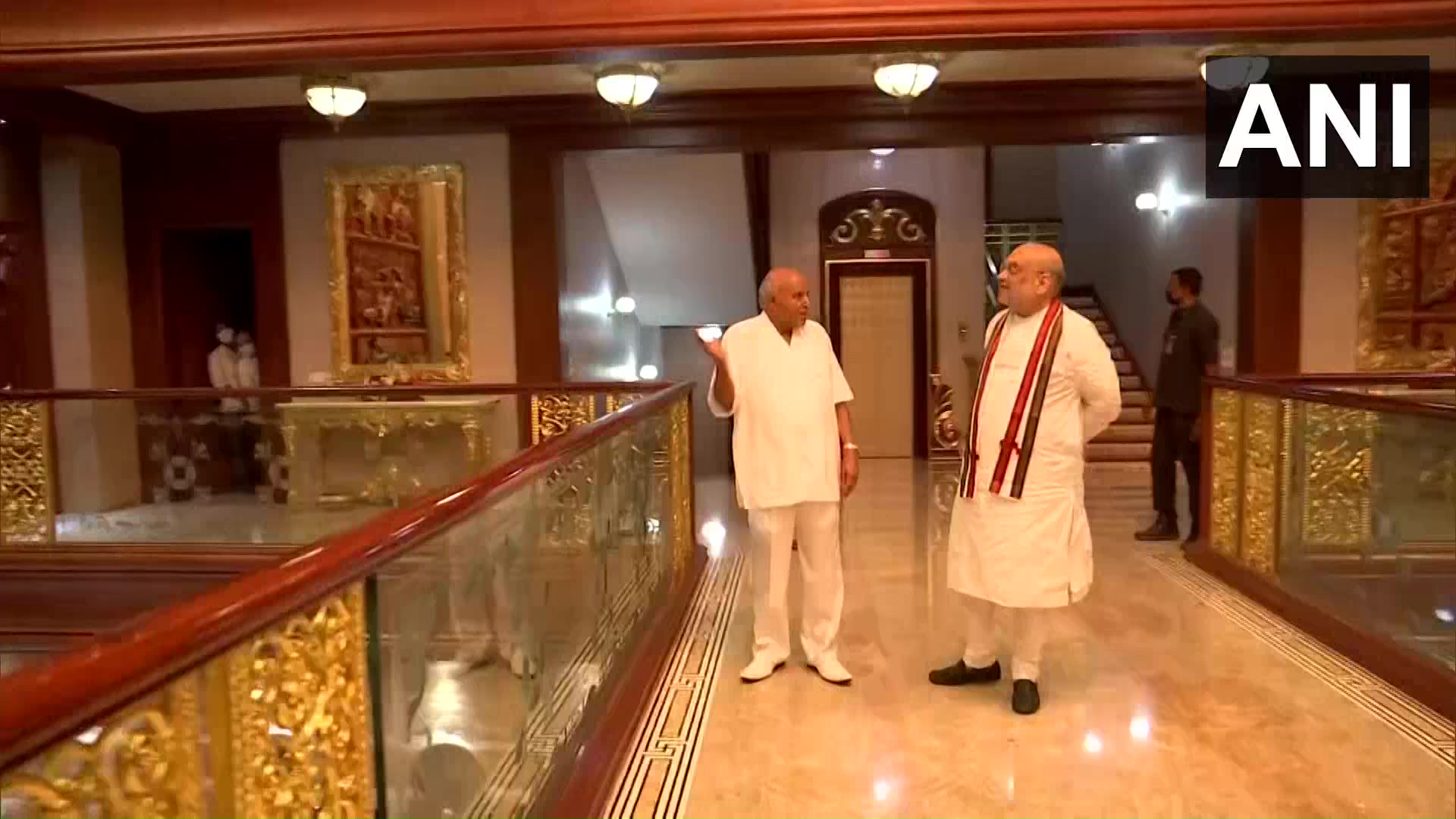 Union Home Minister Amit Shah visits Ramoji Film City in Hyderabad and meets founder Ramoji Rao