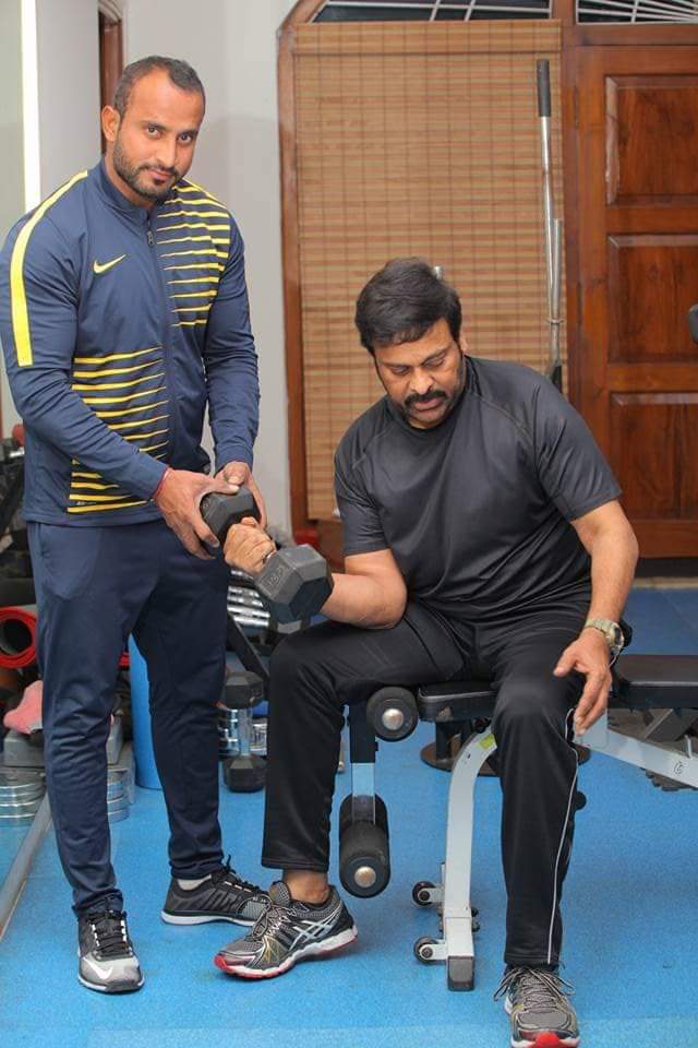 MEGASTAR CHIRANJEEVI IN GYM