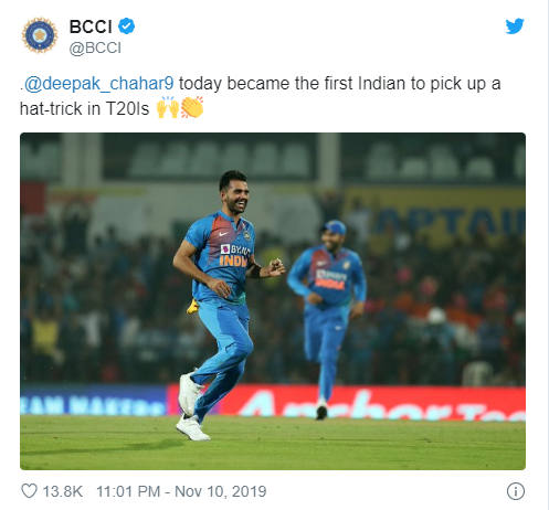 blunder done by bcci deepak chahar is not the first indian to take up a hat trick in t201 but ekta bisht
