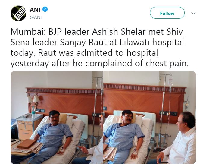 Ashish Shelar met Sanjay Raut at Lilawati hospital