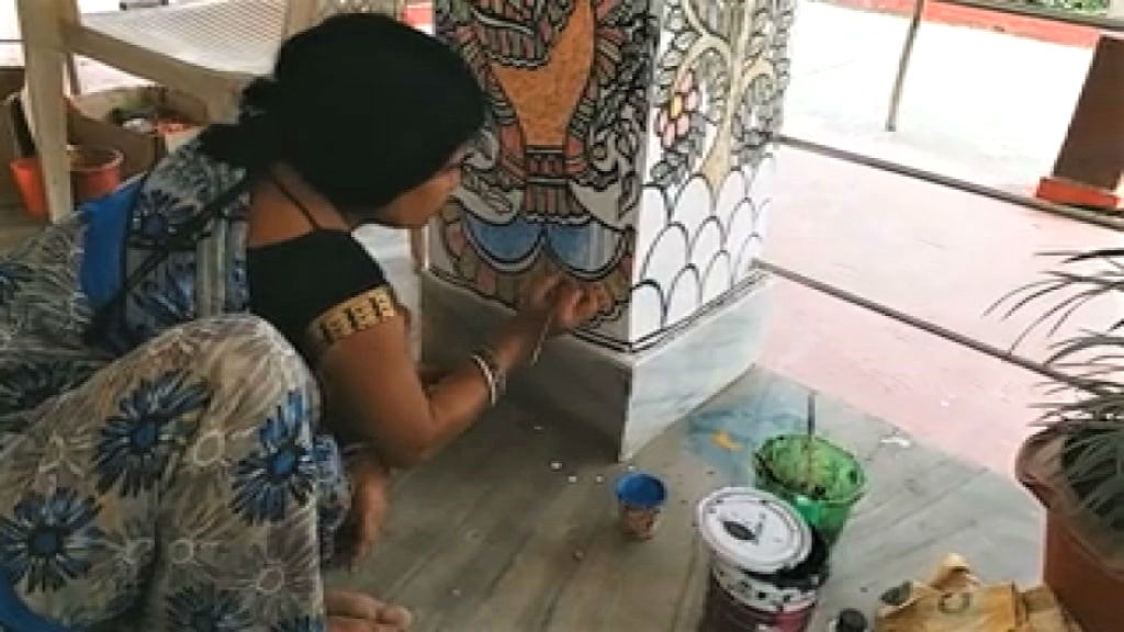 mithila paintings in darbhanga guest house