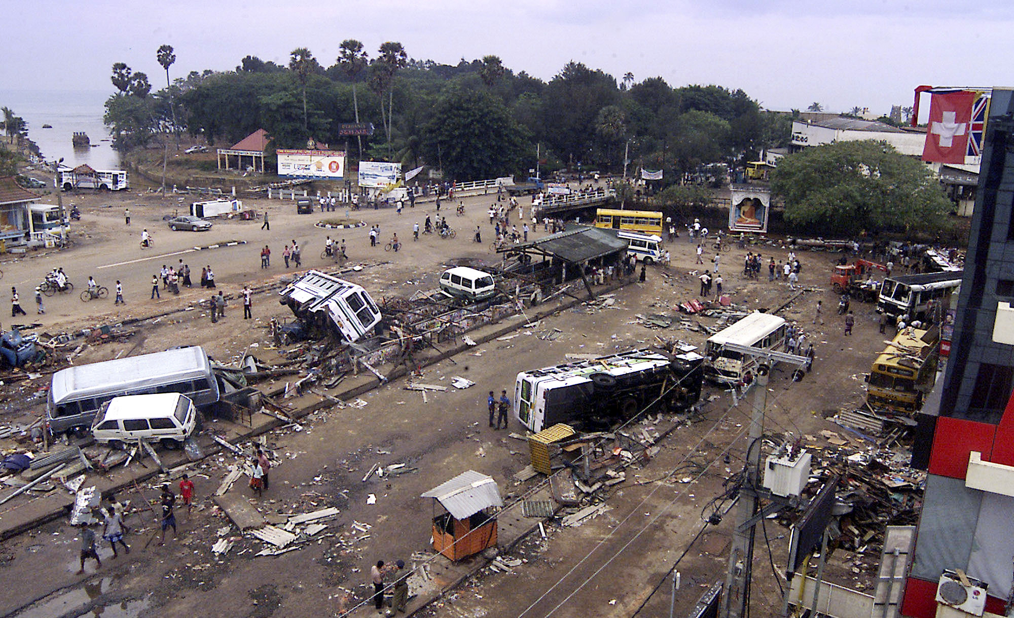 The main bus stand that was destroyed by tidal waves at Galle, Sri Lanka.