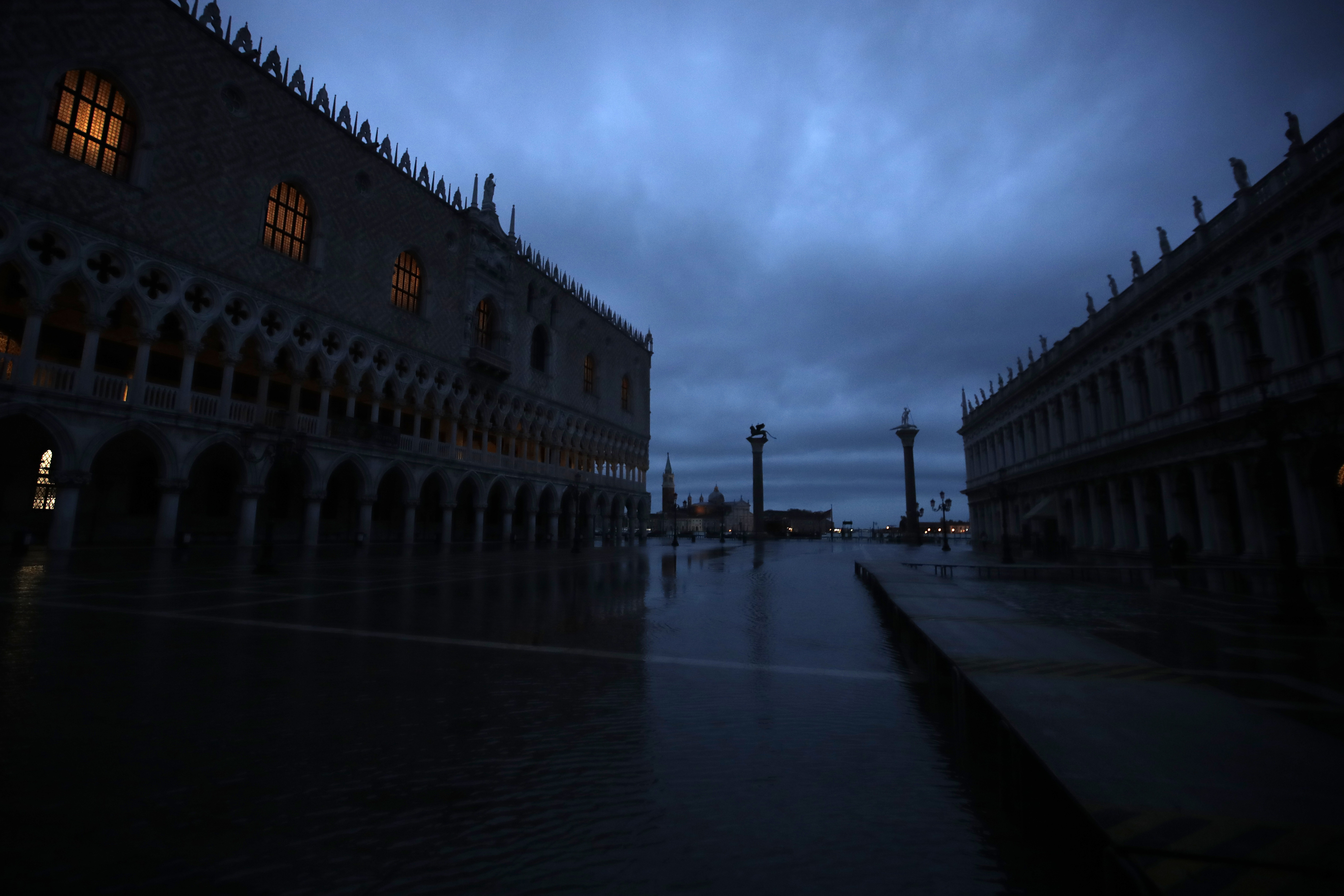 A view of Venice at dawn Sunday.