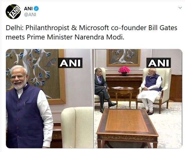 Microsoft co-founder Bill Gates meets Prime Minister Narendra Modi