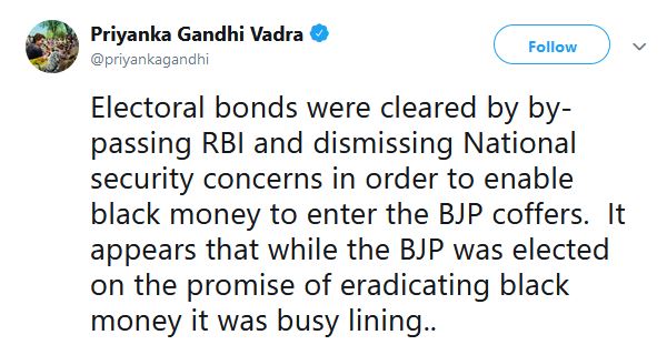 Priyanka Gandhi Vadra's tweet