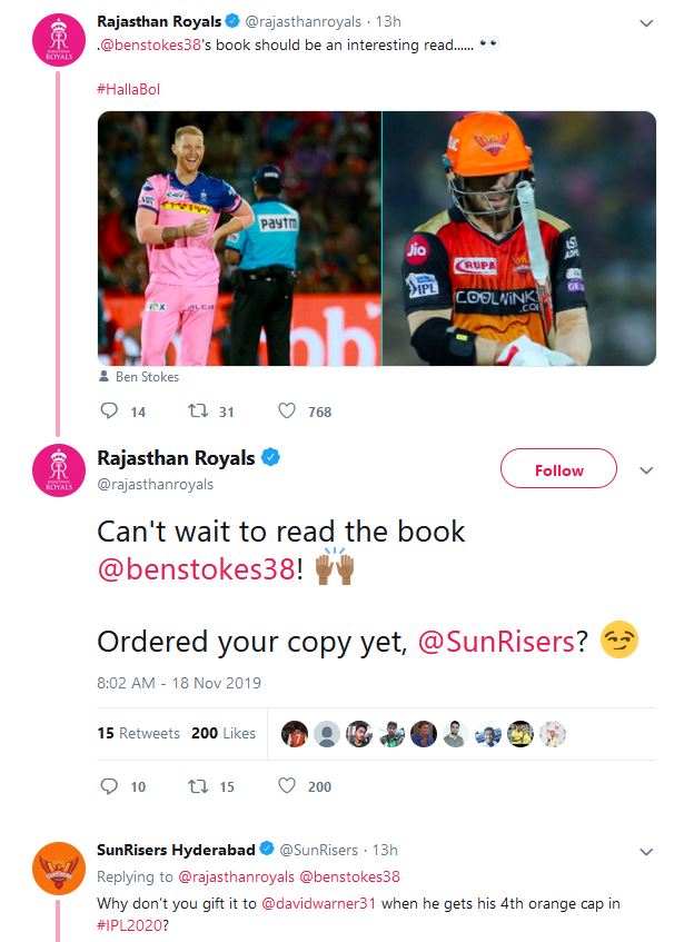 Ben Stokes' book on the dispute between the two teams in the IPL