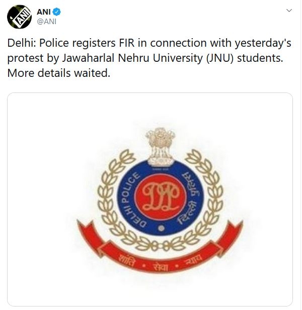 Police registers FIR in connection with yesterday's JNU students