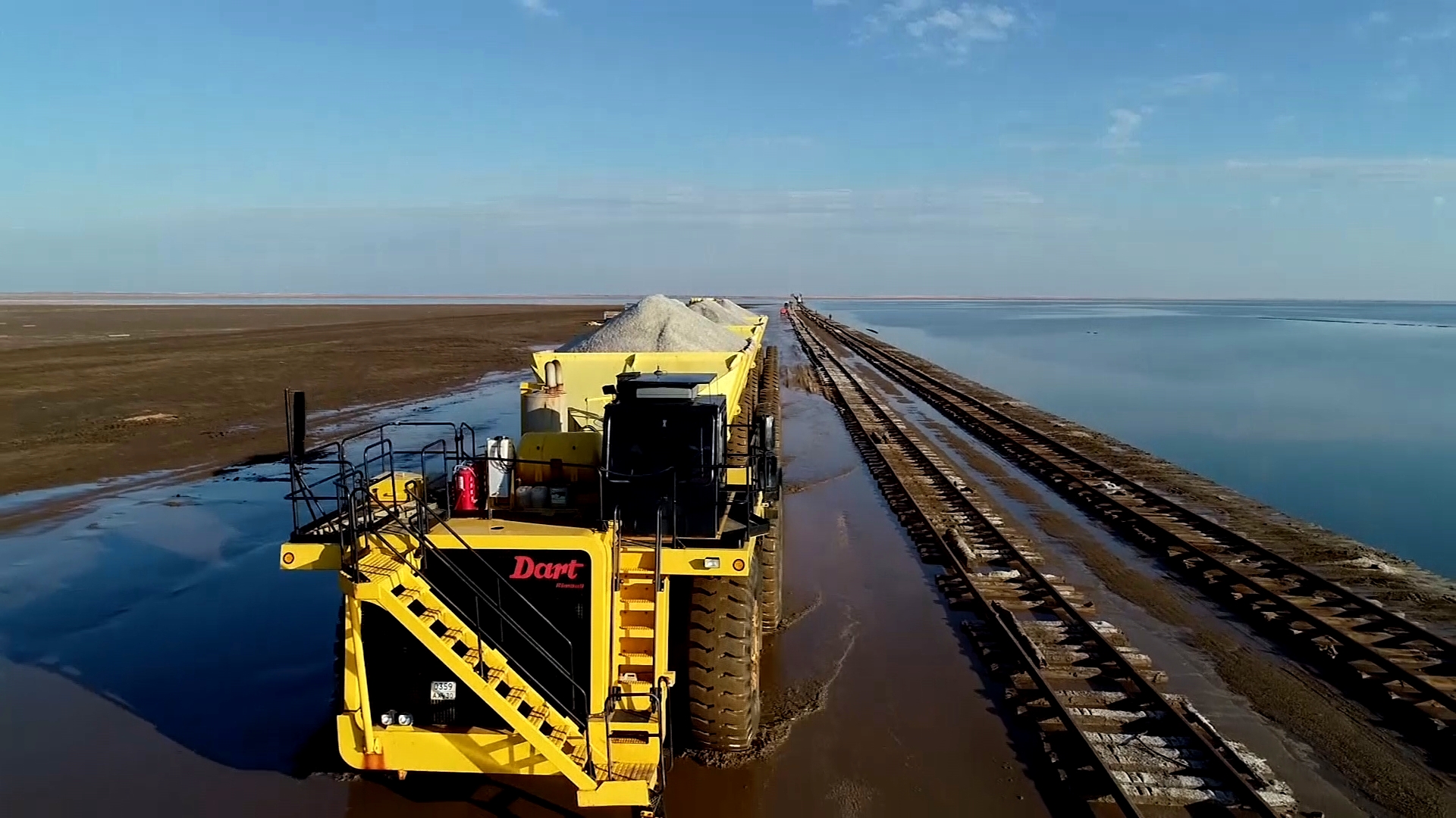 File photo: Wagons loaded with salt at the Baskunchak lake in Russia.