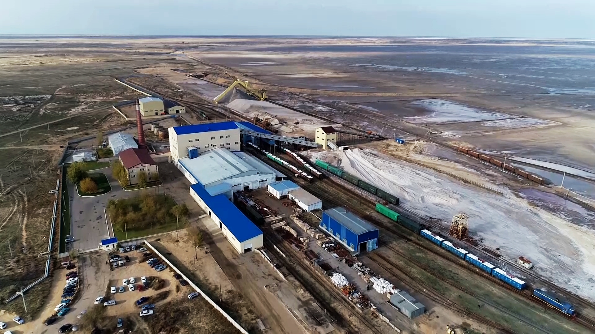 File photo: The salt refining factory near the Baskunchak lake in Russia.