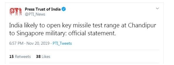 india likely to open key missile test range at chandipur