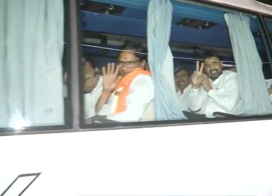 bus carrying Nationalist Congress Party (NCP) MLAs