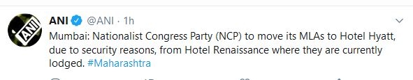 NCP move its MLAs to Hotel Hyatt