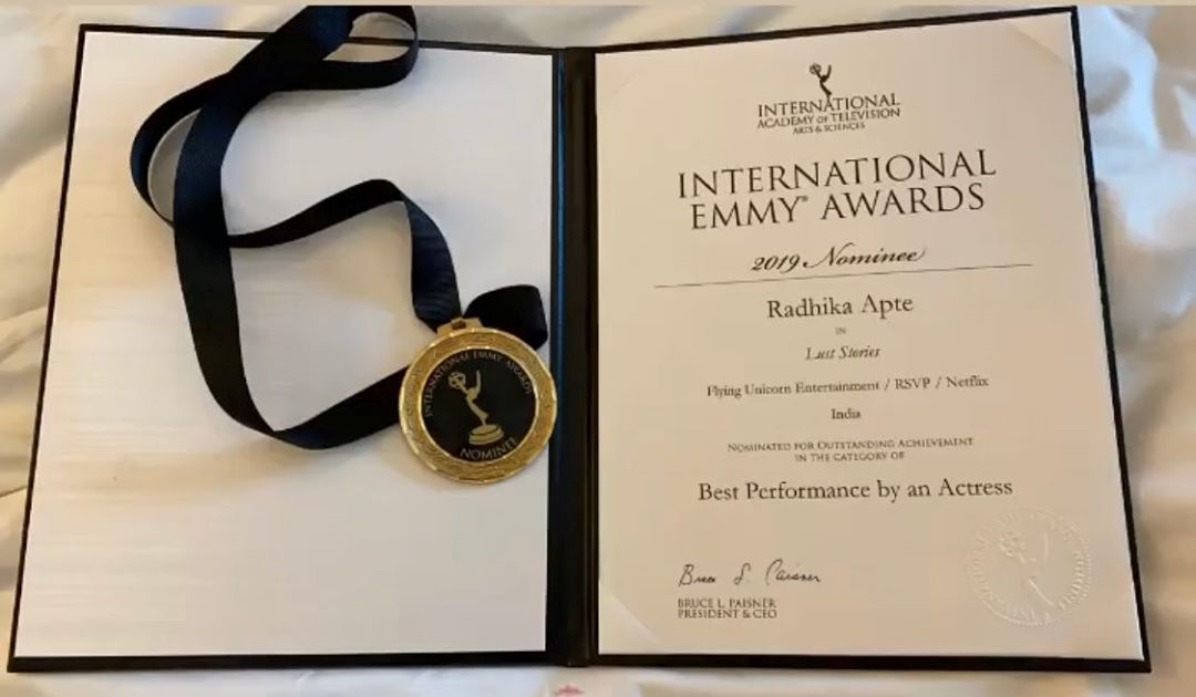 bollywood-news-2019-radhika-apte-receives-nomination-medal-for-international-emmy-awards