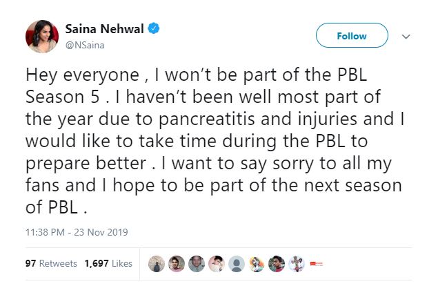 Saina Nehwal, Premier Badminton League