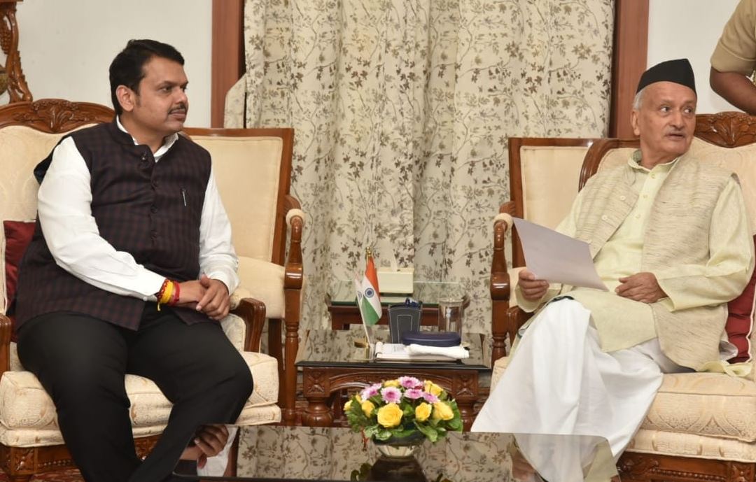 Devendra Fadnavis with the Governor