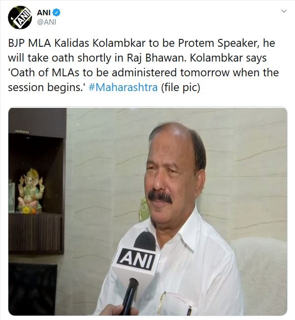 bjp mla kalidas kolambkar appointed protem speaker